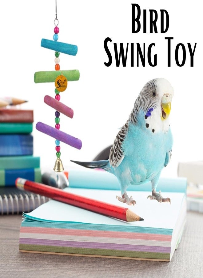 Sage Square Playful Natural Wood Hanging Toy Cage Accessories for Cockatiel, Lovebird, Budgerigar, Canary, Budgeri Birds - Image 2